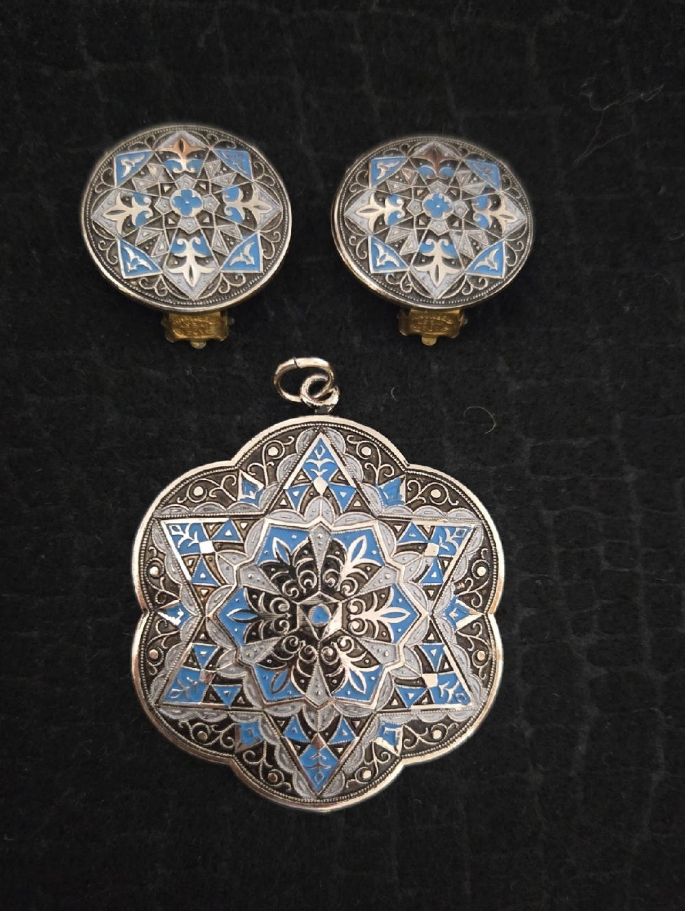 Vtg Pendant & Earring set-marked W. Germany